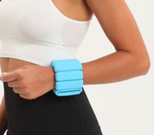 Silicone Weight-bearing Bracelet Sports Running Wrist Ankle Strap Heavy Ring Belt Fitness (Option: Blue-1 Pound Single)