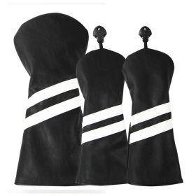 New  Wood Club Cover Double Stripe Wood Club Head Cover Club (Color: Black)