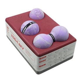 Fascia Ball Eva Set Deep Muscle Relaxation Shoulder Cervical Back Massage Stretching Tool Yoga Brick (Color: Purple)