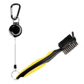 Double-sided brush for golf swing (Color: Yellow)