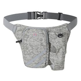 Cycling Mountaineering Cross-Pack Waterproof Water Bottle Waist Bag Running Waist Bag (Color: Grey)
