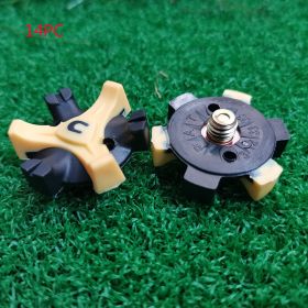 14pcs TPR Golf Studs Iron Screw Head Golf Studs (Option: Black and yellow-14Pcs)