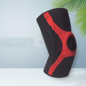 Running Climbing Knitted Non-slip Sports Kneecaps (Option: M-Red)