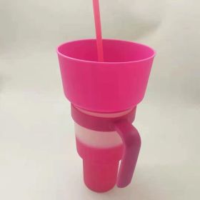 Snack With Handle Straw Cup Kitchen Gadgets (Option: Pink Cold Water Color-901to1000ml)