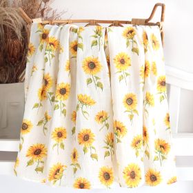 Bamboo Cotton Cloth Bag Single Baby Wrapping Blanket Cover Blanket (Option: Sunflower-120x120)