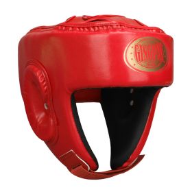 Boxing Helmet Fully Enclosed With Jaw Protection For Free Combat (Option: Red-M)